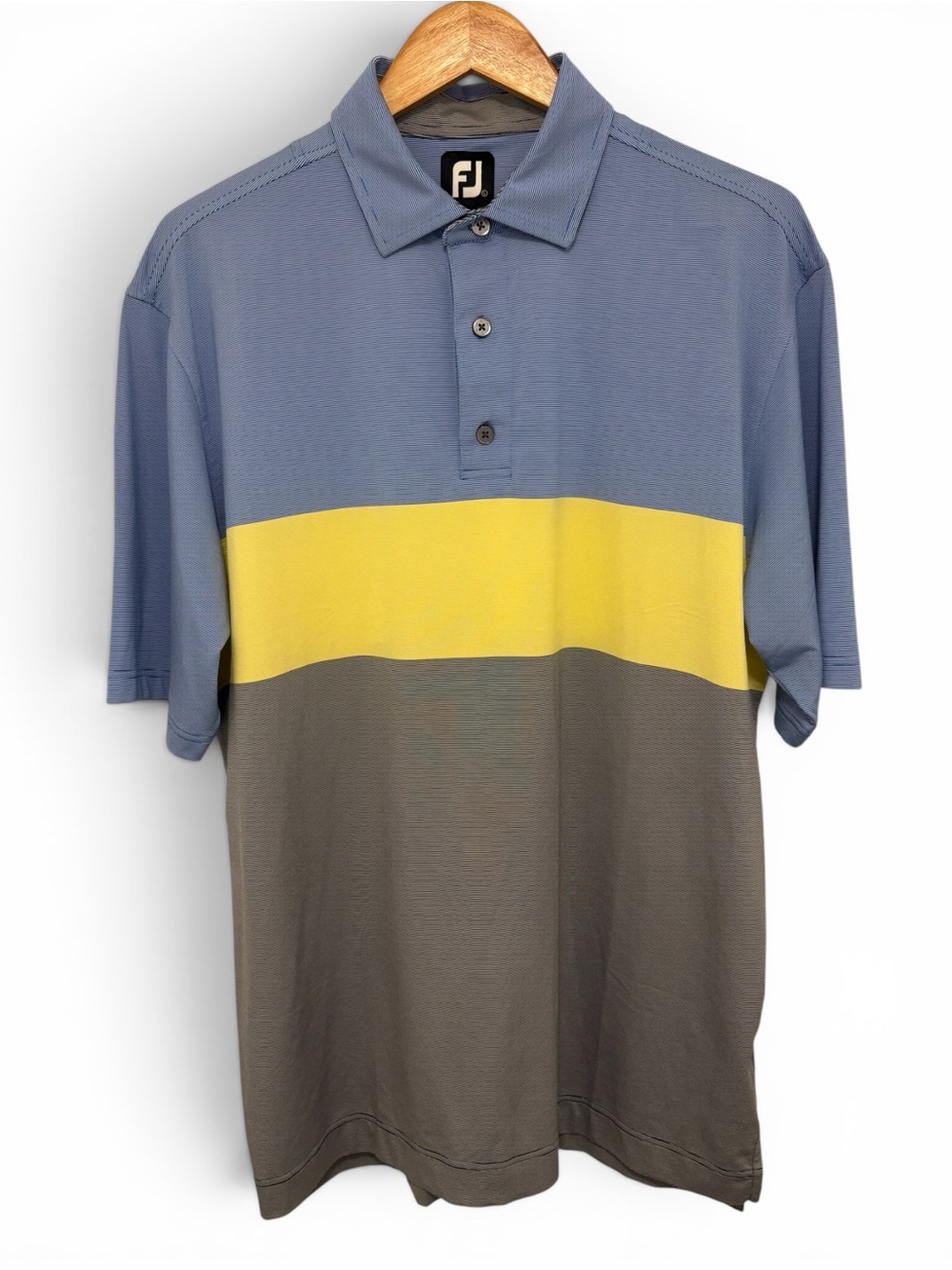 FootJoy Men’s Blue, Yellow & Gray Block Polo